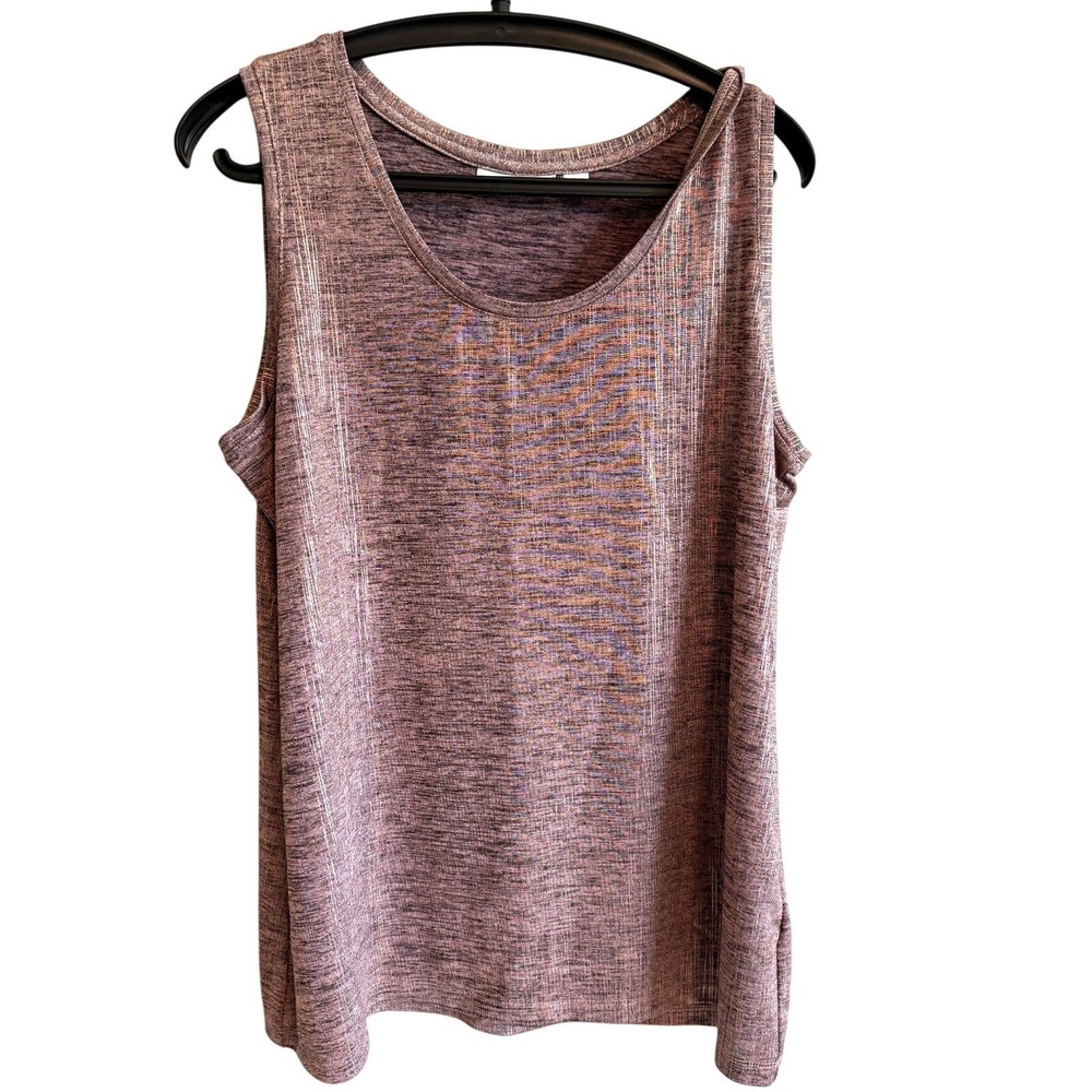 Susan Graver Womens Liquid Knit Tank Top L Feminine Stretch Shimmering Layerss